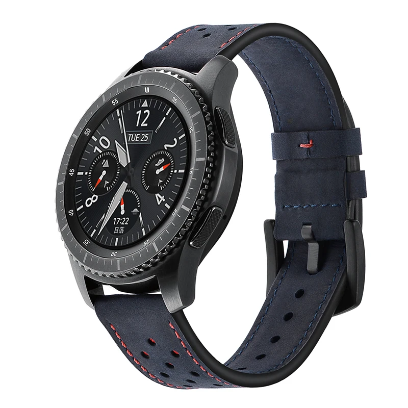 22 мм ремешок для часов для samsung gear S3 Frontier/s3 Classic/galaxy watch 46 мм/Xiaomi Huami Amazfit Pace ремешок для часов из натуральной кожи