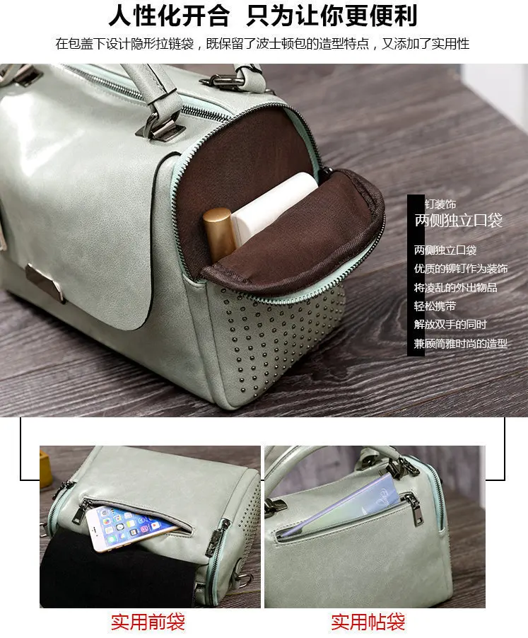 2019 vintage boston bolsas de couro genuíno