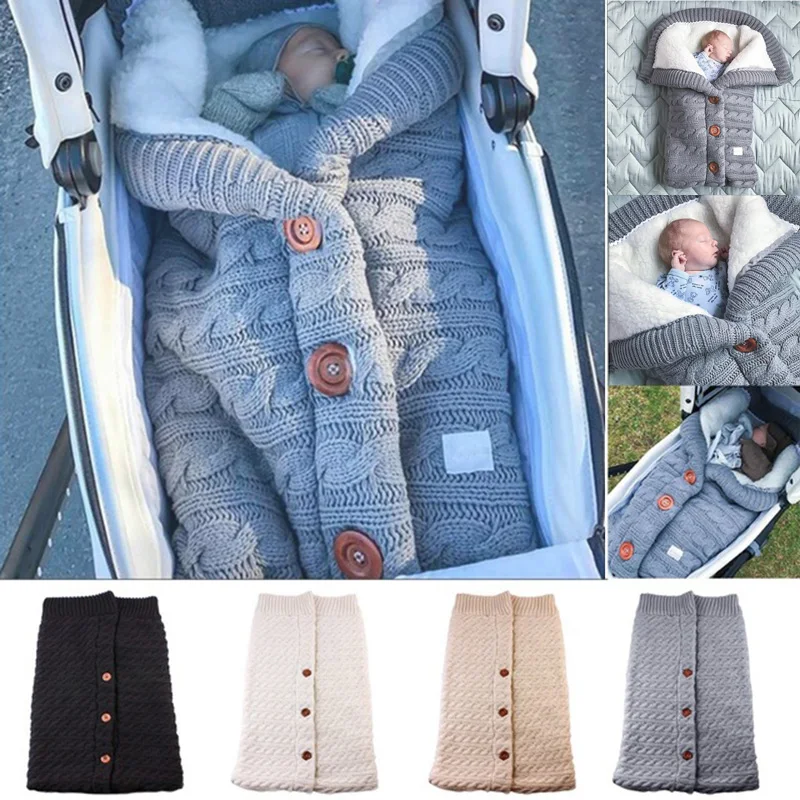 Winter Baby Infant Warm Sleeping Bag Baby Sleepsack Swaddle Wrap Cotton