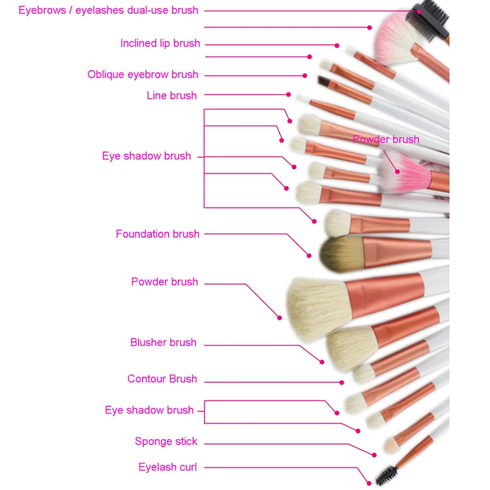 VANDER 2017 Professional 20 Pcs Makeup Brush Set Make-up Toiletry Kit Brand Make Up Brush Set Cosmetics Tools For Women (10)