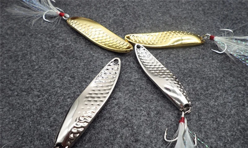 Metal Lure Fishing Bait Spoon Lures 15G/10G Fishing Lure 2 Color 6# ORIGIN Hook Treble Fishing Tackle