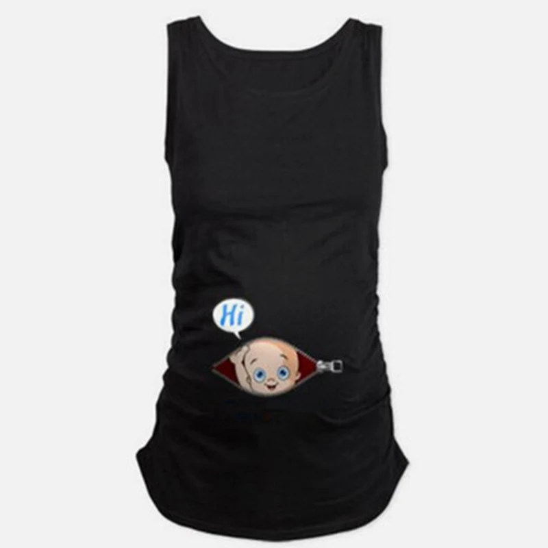 Maternity Tees Clothes Nursing Top Vest Pregnancy Long Tee Shirts Big Summer Original Pregnant Women Sleeveless O-Neck T-shirts