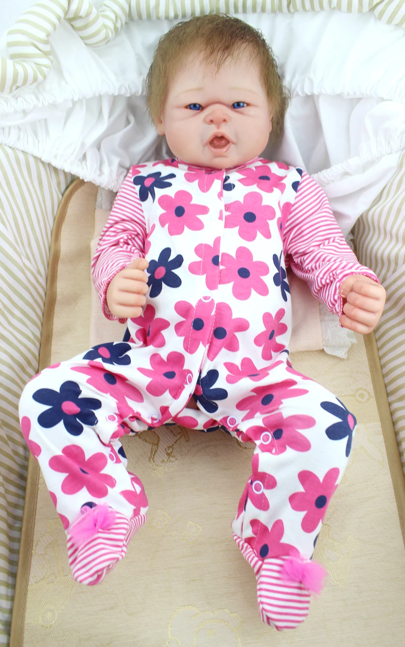 

22 inch 57 cm bonecas reborn de silicone inteiro baby boneca menina full silicone realistic simulation baby doll kids birthday