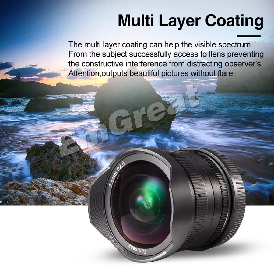 Comprar 7 artesanos 7,5mm F2.8 lente de ojo de pez ángulo de 180 grados aplicar a todas las Series individuales para Fuji Canon E Mount Micro 4 3 cámara sin espejo