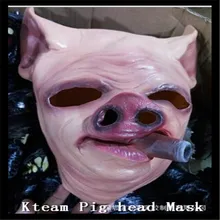 Funny Clown Creepy Pig Masks Cosplay Full Face Halloween Festival Party Rubber Costume Theater Realistic Latex Scary Pig Mask