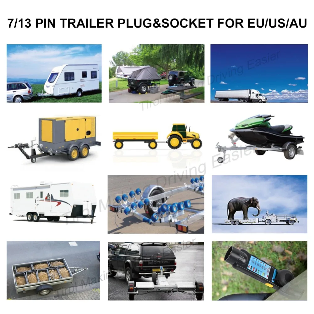 Tirol 7Pin TrailerSocket 7 способ круглый прицеп разъем RV светильник разъем Женский фаркоп конец автомобиля T21848a