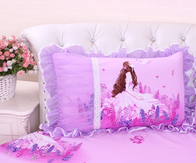 Top LACE ROUND Corner Bed Europe Orange color Flower Bedding sets Cotton Round Double Bed sheet Duvet cover Pillow case Bedskirt 28