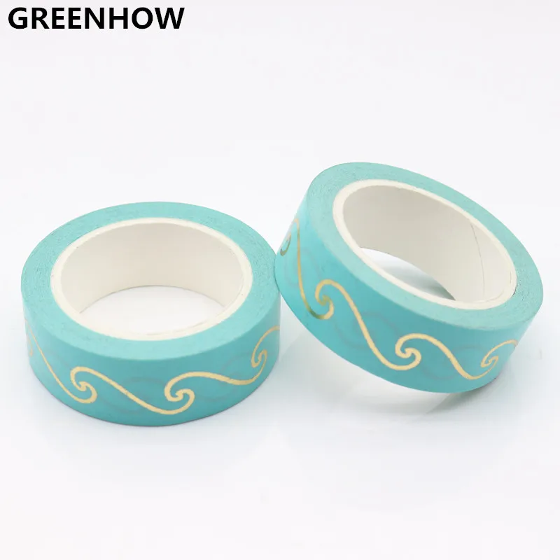 GREENHOW Polka Pattern Hot Stamping Surface Bronze DIY Japanese Washi Tape Paper Sticker Scrapbooking Tools 10m 1034 | Канцтовары для