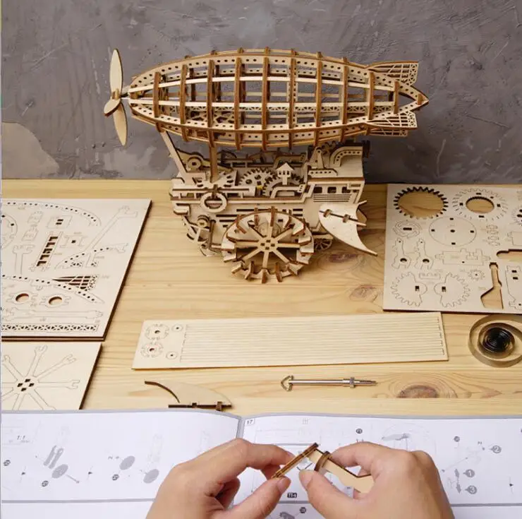 DIY 3D лазерная резка деревянная механическая модель строительные наборы действие по заводу игрушки хобби подарок для детей