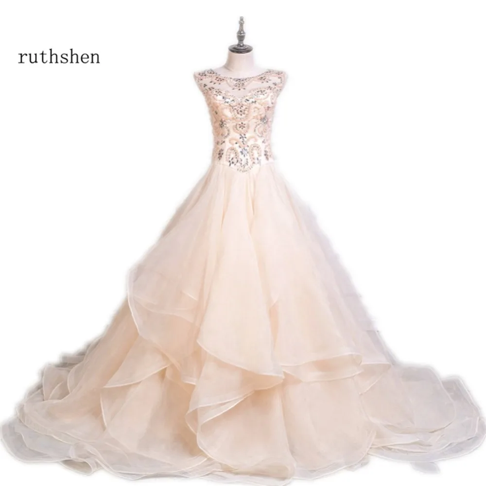 Ruthshen Vestidos De 15 Anos бисером бальное платье с оборками Сладкий 16 бальные платья Quinceanera