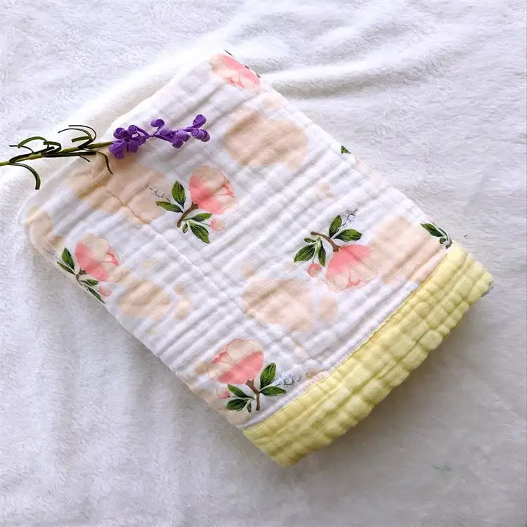 6 слоев детское одеяло для новорожденных из бамбукового волокна хлопковая муслиновая пеленка для младенцев детского постельного белья, игровой коврик для детей Ванна Полотенца