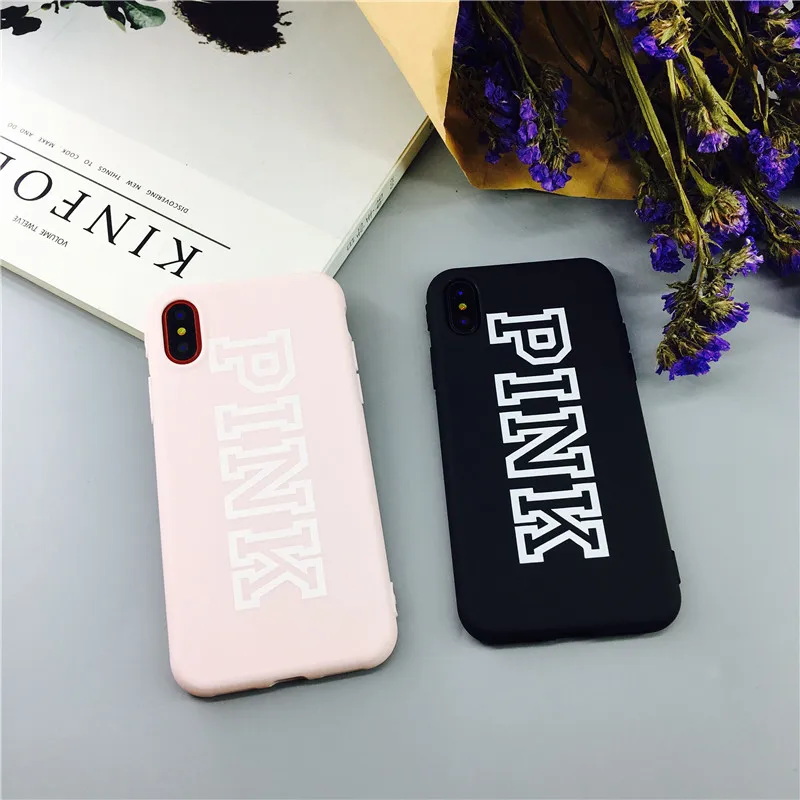 

PINK Victoria Brand Case for iPhone 7 Plus Case iPhone 8 6 6s Plus X Xs Max XR Phone Case Luxury Soft Back Cover Secret Coque