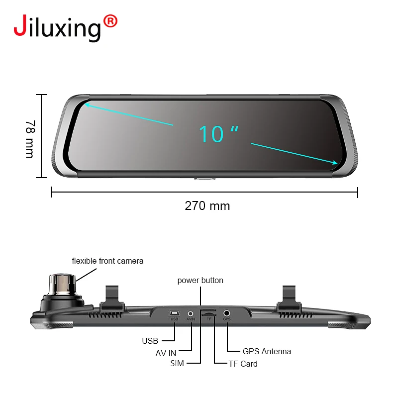 Jiluxing D06S 10 &quot4G Автомобильный видеорегистратор 1080P GPS навигация Автомобильные
