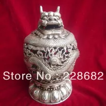Рождественские украшения для дома+ азиатские антикварные Ming/Династия Цин китайские серебряные драконы ладан горелка