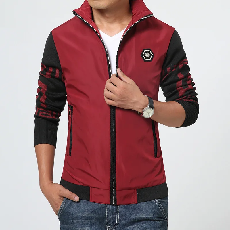 New Men's Jacket Brand Stand Collar Thin Loose Jac...