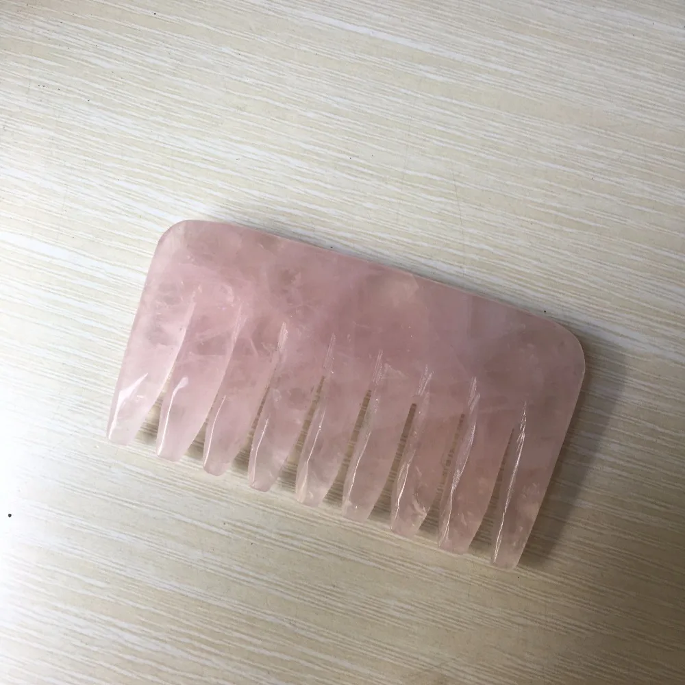Натуральный розовый кристалл кварца ручной резное Исцеление расчески рейки подарок здоровья WQ