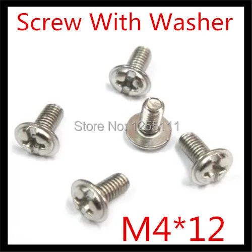 200pcs M4*12 Steel With Nickel Cross recessed round head Miniature