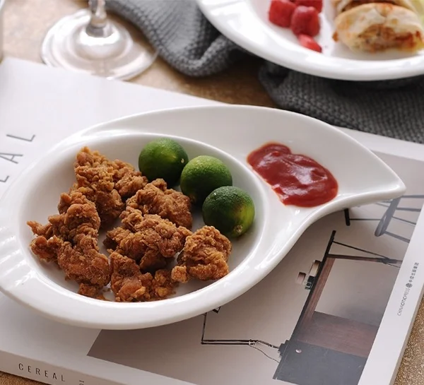 Irregular Shape Ceramics Dinner Plate Assorted Porcelain Box Off Dessert Serving Dish Tableware for Salad Biscuits and Ice Cream