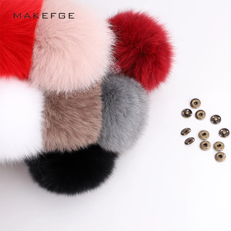 

Solid color fox fur natural fur pom-pom bag hat accessories detachable fashion autumn and winter new ladies and women's fur poms