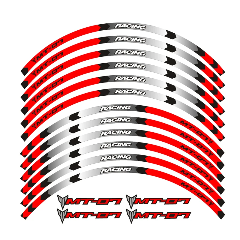 Высокое качество 12 шт. мотоцикл MT07 колесные наклейки полоса светоотражающий обод наклейка для Yamaha mtmt07