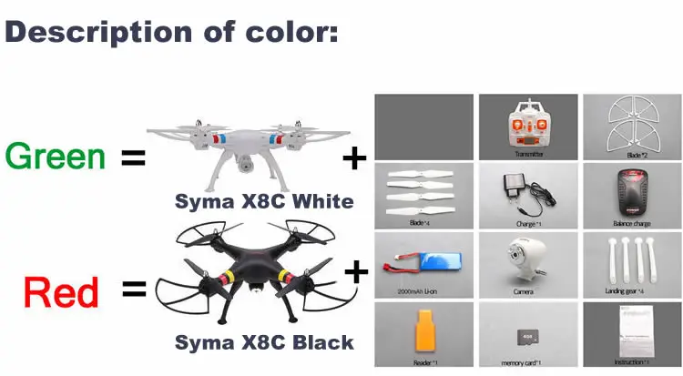 Syma X8C X8W X8G 2,4G 4ch лопасти, Venture 6 осей для экстремальных съемок с видом от первого лица Широкий формат Камера RC Мультикоптер Квадрокоптер RTF RC VS X5C F181 X6 FSWB