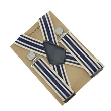 105*5 см X сзади 4 зажим подтяжки регулируемые Модные мужские деловые полосатые подтяжки брюки ремень клип на