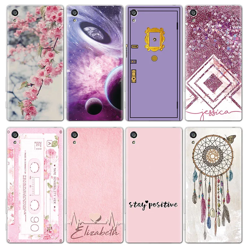 

Pink Purple Flower CD Pattern Soft TPU Capa For Sony Xperia L1 L2 XA XA1 XA2 XZ XZ1 XZ3 Z5 Compact Plus Ultra Thin Silicone Case