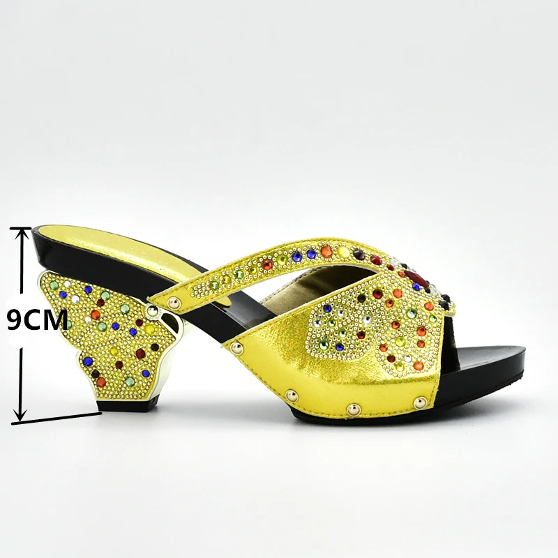 Entsprechen gelb Neue Farbe Hochzeit Verziert Schuhe Strass Italienische Sets Gelb Nigerian Damen Schwarzes purpurrot Set grün Zu Frauen silber Taschen Tasche Und Mit qBnqA8Z