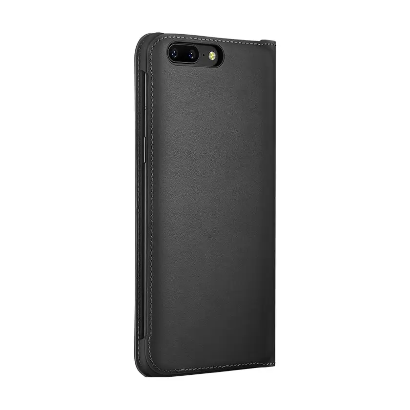 Original-Genuine-Oneplus-5-Case-Cover-Flip-PU-Leather-Oneplus-5-Five-Flip-Cover-Black-Gray (3)