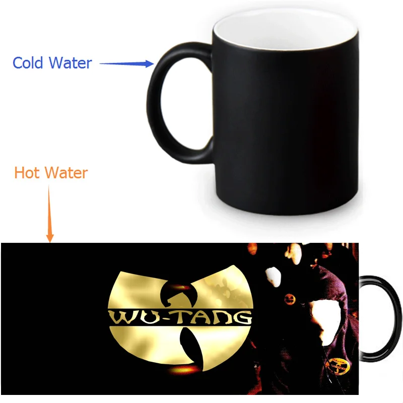 

Wu-Tang Clan Mugs Heat Changing Color Tea Mug Transforming Black Magic Morphing Coffee Mug For Friend Gift 350ml