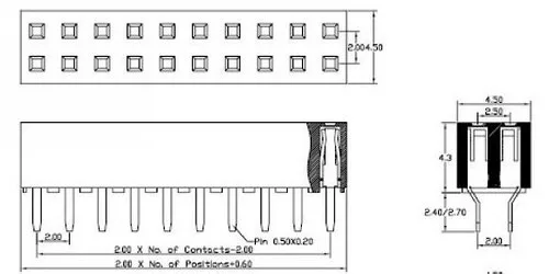 20 шт. в партии 2 мм 2,0 мм Шаг 2x5 Pin 10 Pin женский двухрядный прямой штырь