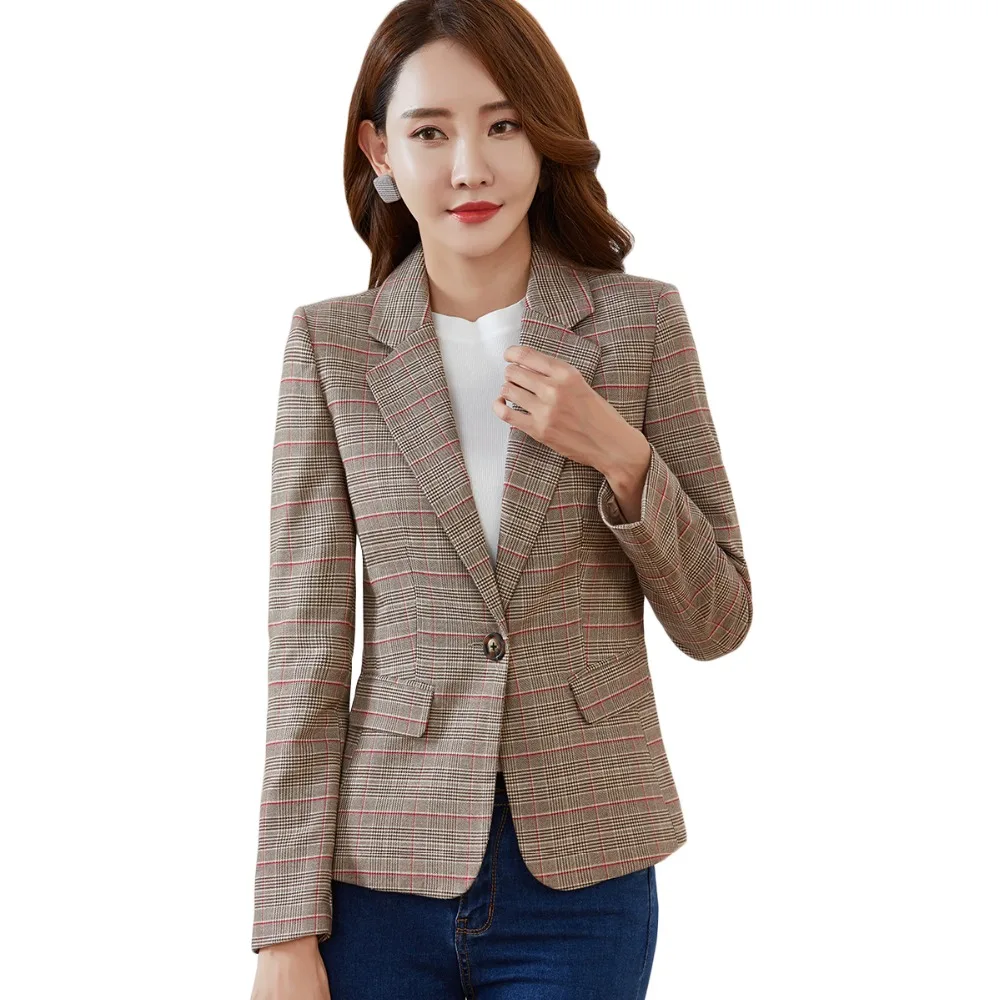 2018 Slim Fit Women Business Blazer and Jackets Yellow