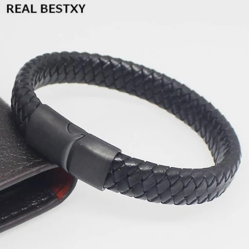 Real Bestxy Custom Logo Men Weave Leather Bracelets Man Braided Wrap Real Bestxy Custom Logo Men Weave Leather Bracelets Man Braided Wrap Bangles Biker Jewelry Bracelet In Charm From