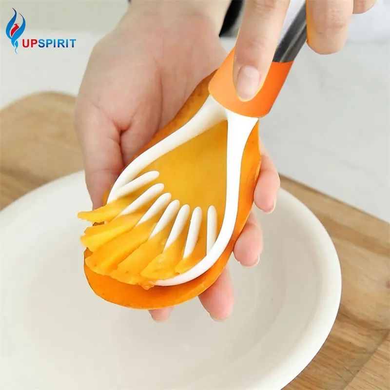 

Upspirit Fruit Pulp Separator Plastic Avocado Peeler Mango Slicer Melon Kiwifruit Vegetable Peeling Slicing Cutter Kitchen Tools