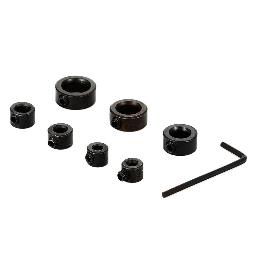 

7pcs/set Drill Bit Depth Stop Collars Ring Locator Tool Hex Wrench Drilling AD283