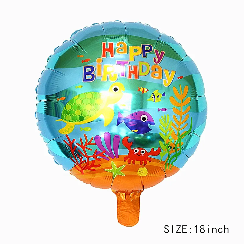 dana jiau NEW pirate shark birthday party helium balloon 6th years old boy cartoon big ocean animal theme toy ball Decoration - Цвет: 11