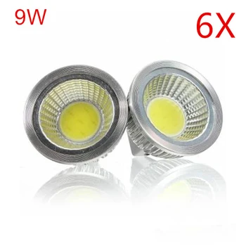 

6Pcs Super Power COB LED lamp DC12V MR16 LED Bulb light 9W High Luminous MR16 COB led Spotlight Free shipping