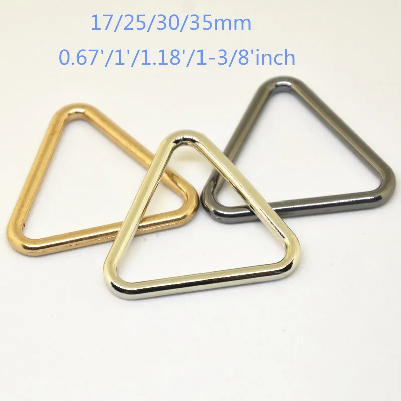 

20PCS Silver Gold Gunblack Triangles Buckle Handbag Belt Single Ring Leather Bag DIY Accessories 17mm 25mm 30mm 35mm