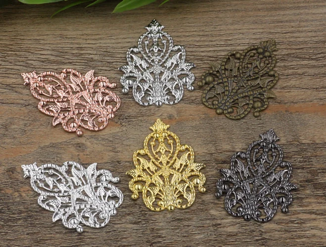 

35*48mm Alloy Fallen Petals Charms/Pendant Copper with Antique Bronze/Silver/Black/Gold Colors,DIY Hairpin Jewelry