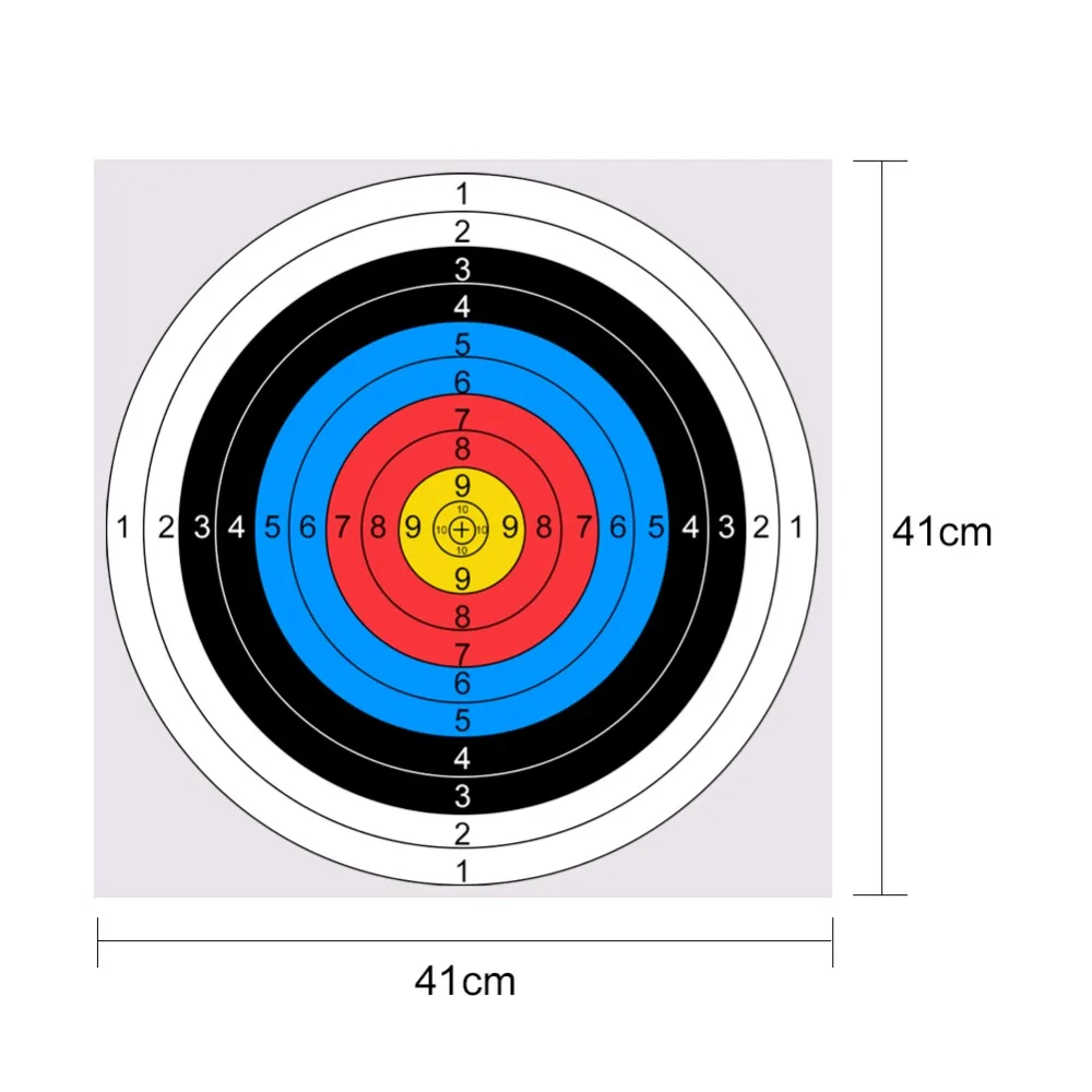 5PCS /Lot 41x41mm Bow Arrow Gauge Shooting Target Paper Full Ring Beginner Profession Archery Clear Thick Color Targets Paper