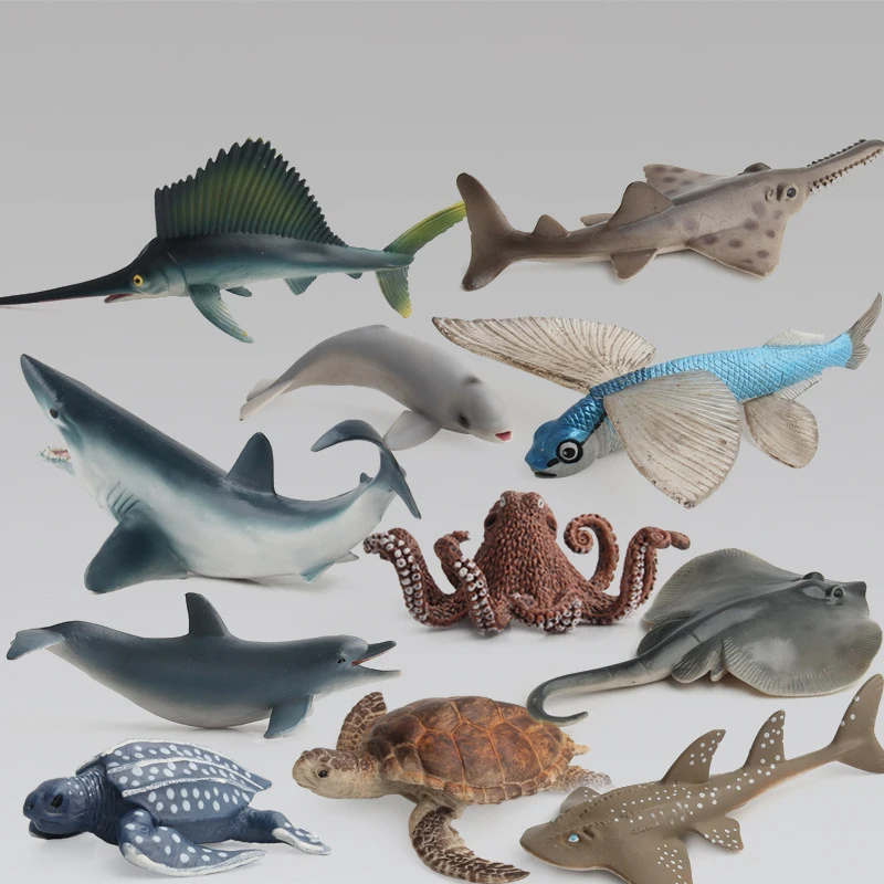 

New Sea Life Action Figure Toy Shark Octopus Turtle Kids Learning Educational Simulation Model For Kids children gift