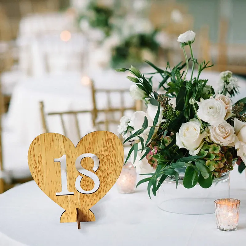 

Nordic Table Cards Seat Card Wooden 20pcs 1-20 Wedding Table Decoration Venue Decorations Digital Seat Wooden Seat Card