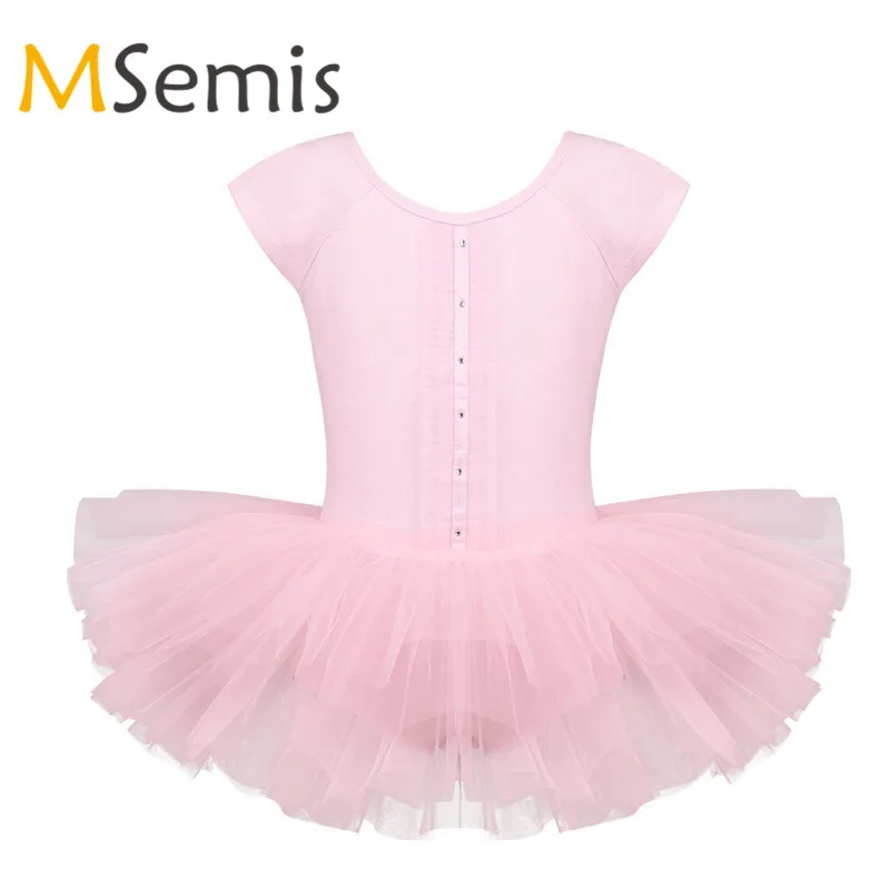 

Kids Girls Ballet Tutu Dress Gymnastics Leotard Girls Cap Sleeves Cutout Back Ballet Dance Dress Gymnastics Swimsuit for Dancing