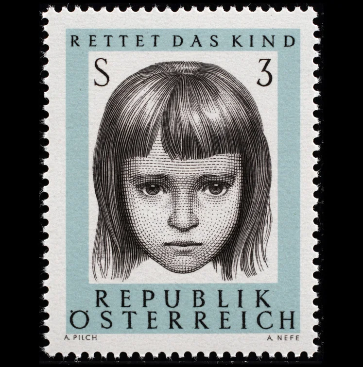 1966 облегчение для детей Австрия штамп даты письма RH Америка Корея Буклет