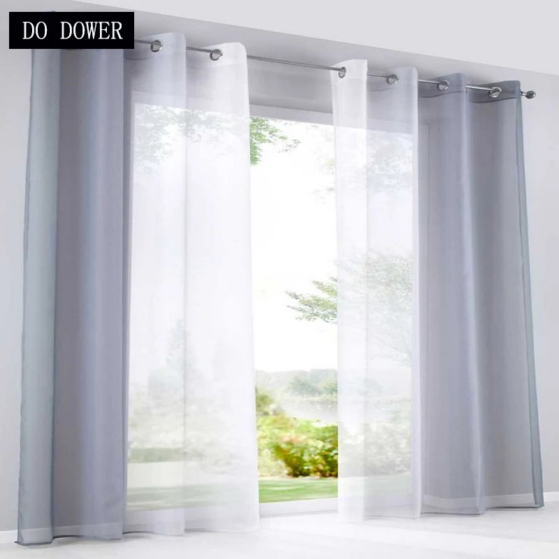 

2pcs/set Gradient blackout curtains window Treatment Decorative Light Shading sheer for Bedroom Living Room tulle Voile Curtain