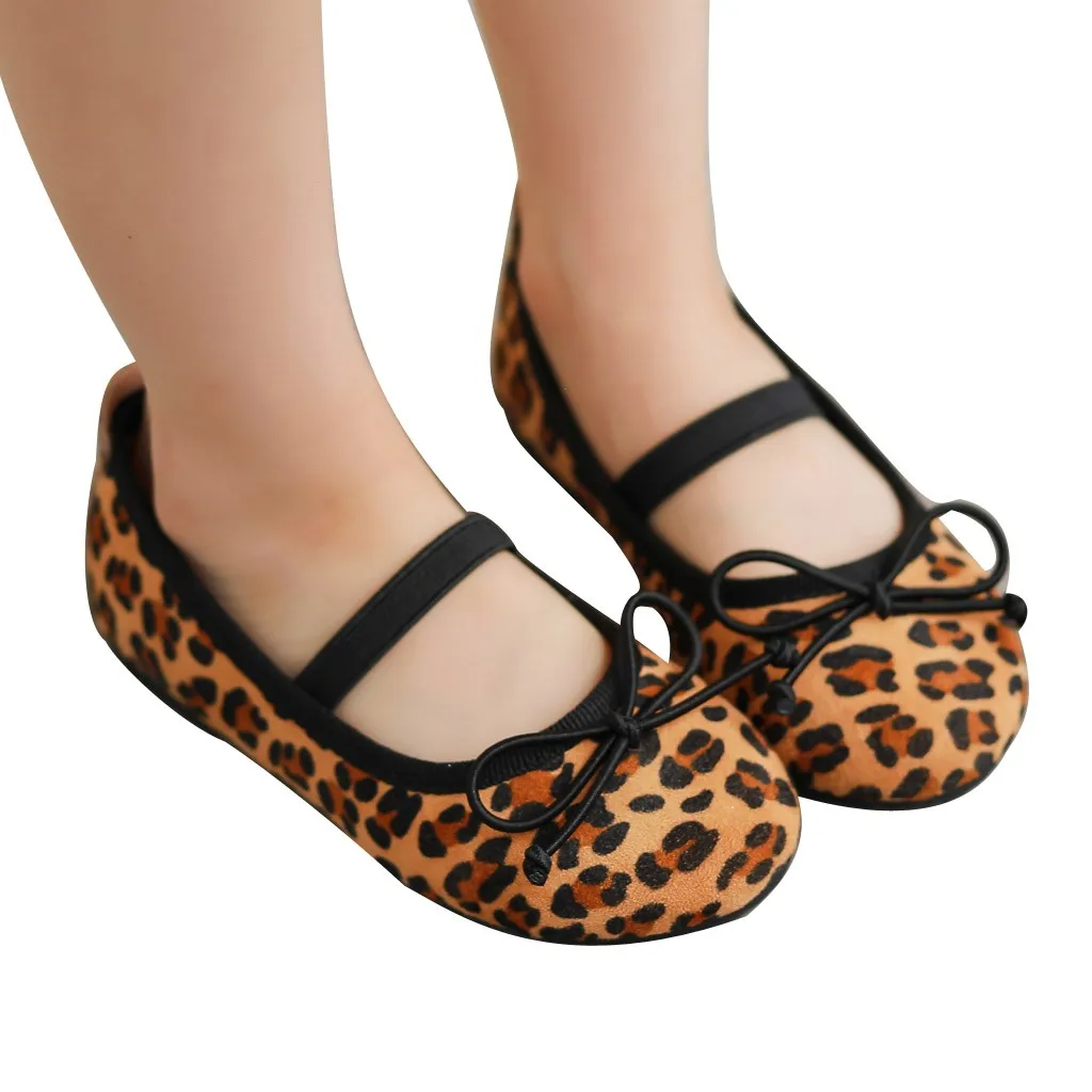 Baby Boys Girls Shoes Cotton Casual Shoes Autumn Children's Princess Leopard Print Shoes Casual Peas Elastic Band Shoes