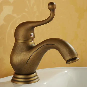 

European retro kitchen all copper hot and cold faucet basin washbasin general faucet washing bowl sink faucet LU51010