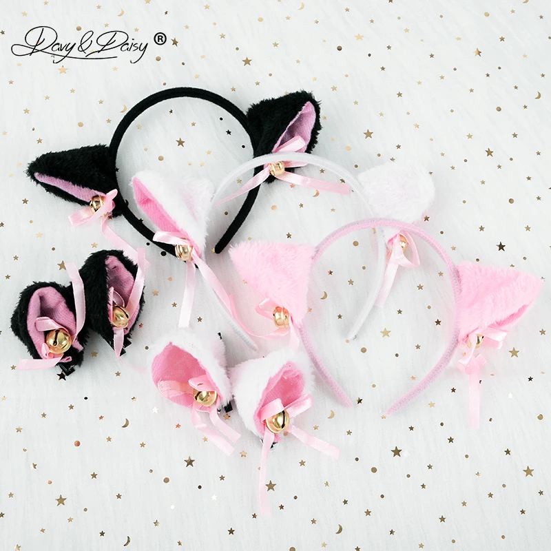 DAVYDAISY милая лиса кошачьи ушки сексуальная косплей колокольчик повязка на голову