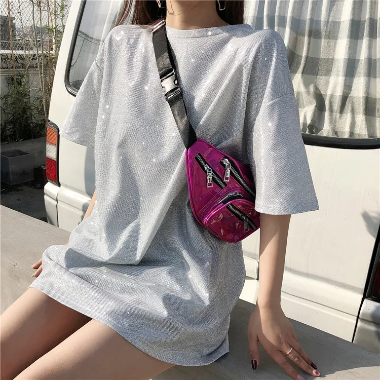  Vetemen Femme Bling T Shirts 2019 Korean Women Tshirt Fashion Summer Short Sleeve O Neck Causal Loo