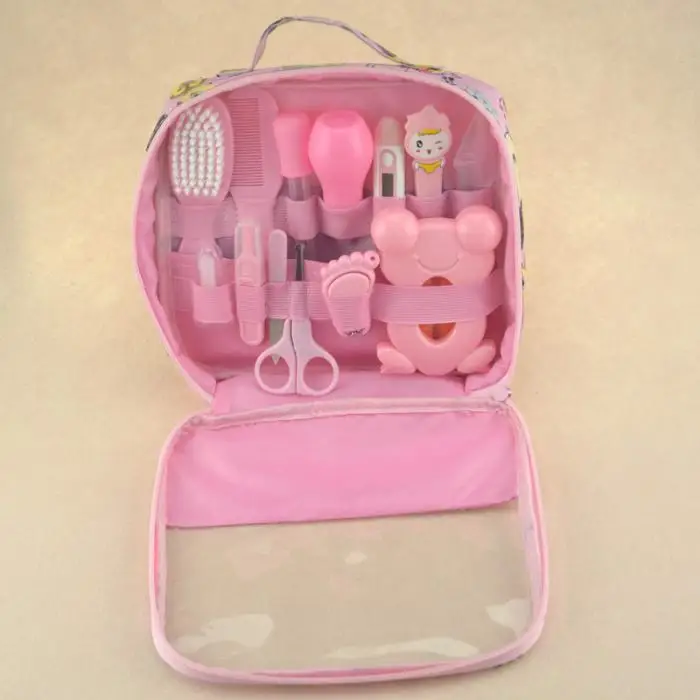 1 комплект розовый синий Многофункциональный медицинский набор для маленьких мальчиков и девочек, термометр, щетка для ухода за ногтями, гаджет NSV775